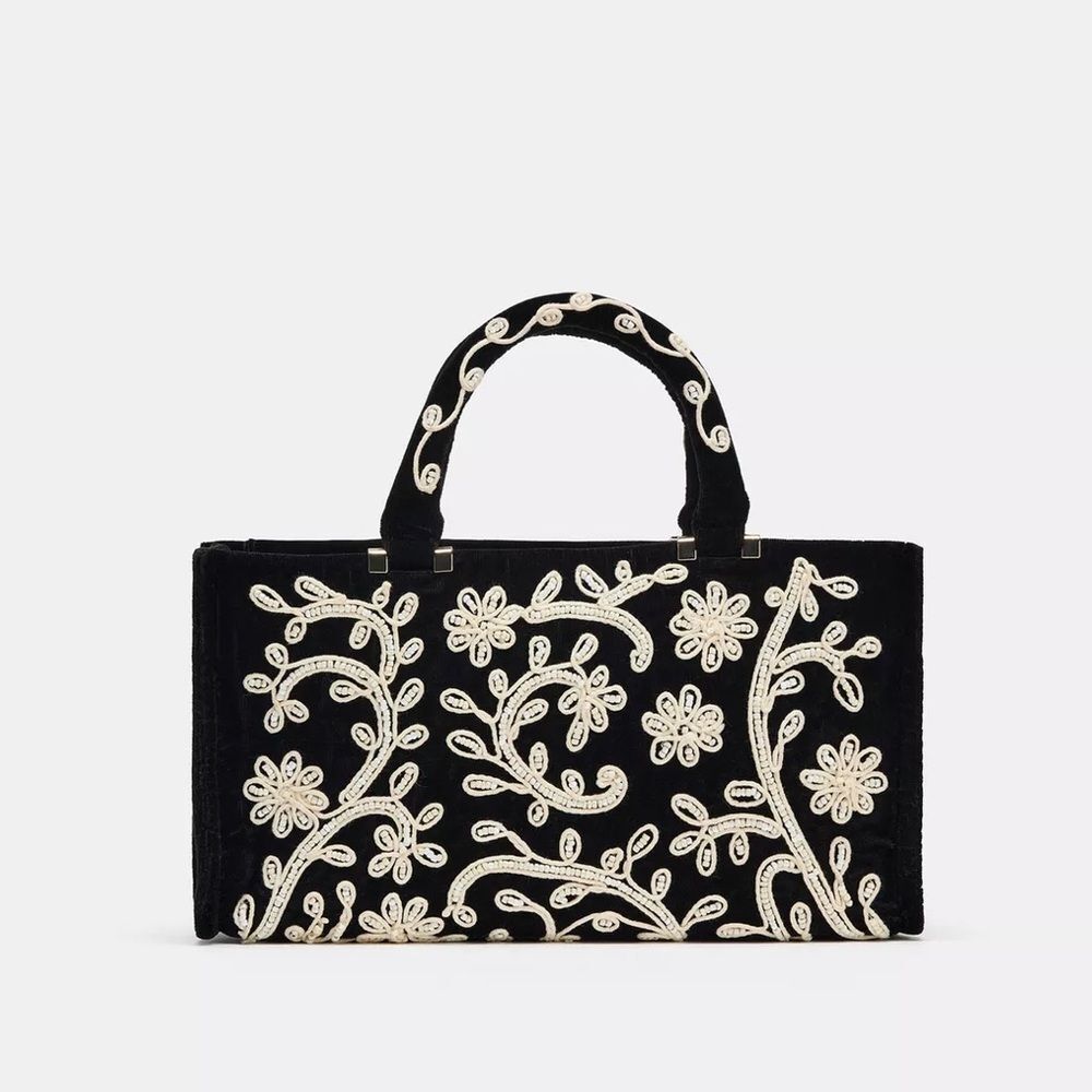 ZARA EMBROIDERED CITY BAG